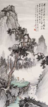 吴观岱 观瀑图 立轴